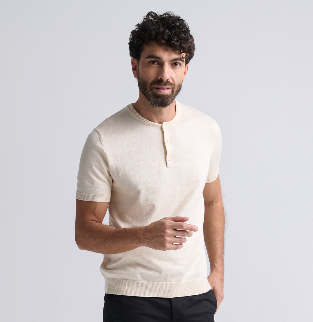 Camisa Henley Tricot Minimal