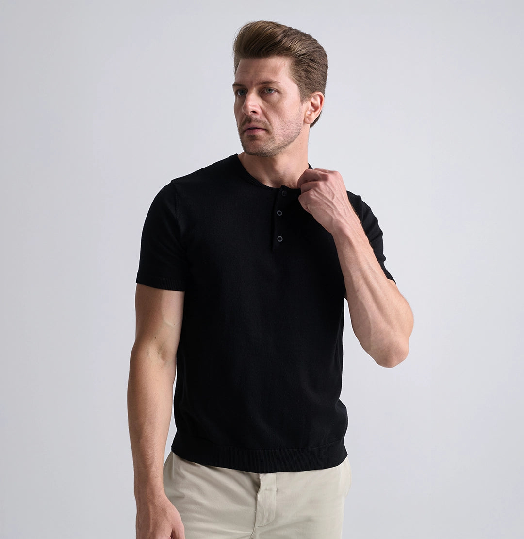 Kit 2x Camisa Henley Tricot Minimal